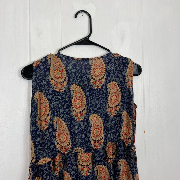 Vintage Bohemian Elephant Paisley Print Maxi Dress Sz M - Picture 8 of 10